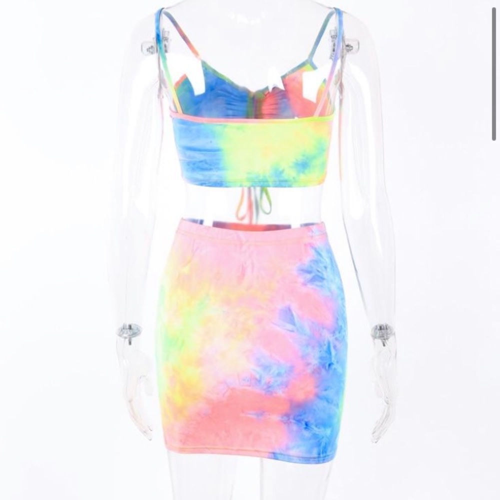 FINAL PRICE Tie Dye 2 pc. Skirt + Crop Top Set - Picture 3 of 5